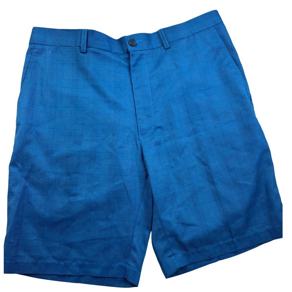 PGA Tour Mens Golf Shorts Plaid Methyl Blue Moisture Wicking UPF 50 Size 36